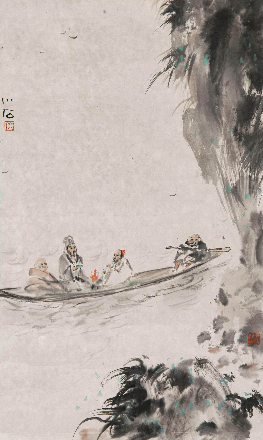 傅小石 游船论道-1-8（73×44cm镜.jpg