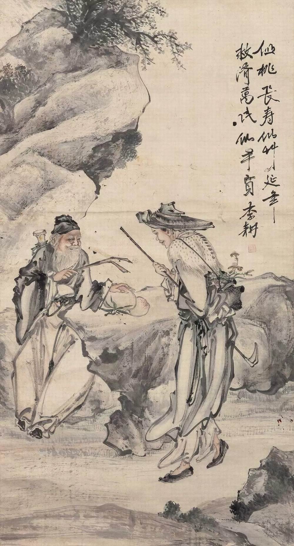 a李耕 铁拐李与蓝釆和-1-8（146×78.5cm原轴.jpg